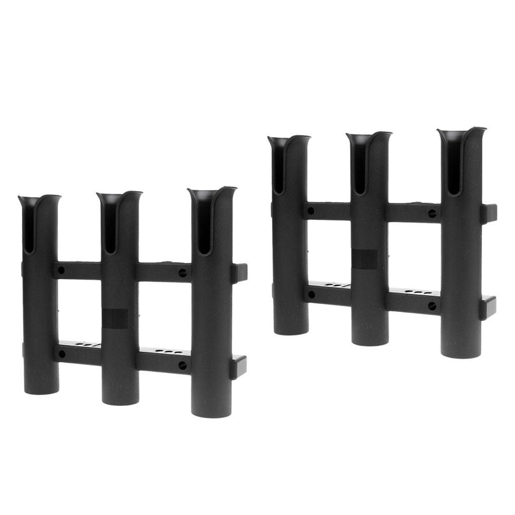 Fishing Rod Rack - Schwarzer PP-Angelrutenhalter mit Vertikalstütze und Montagehalterung