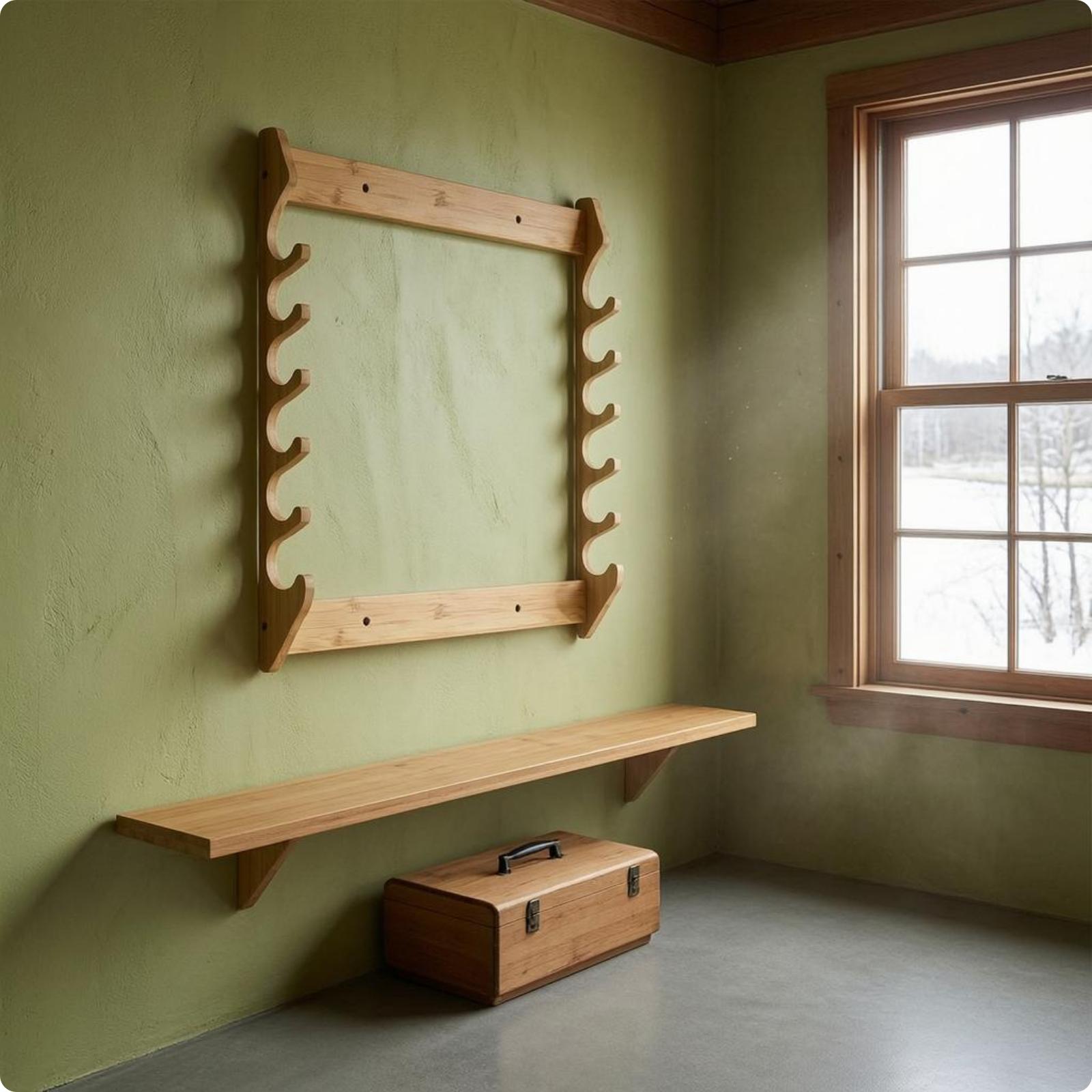 Holz-Angelrutenhalter für die  – Fishing Rod Rack Bewertung und Preis